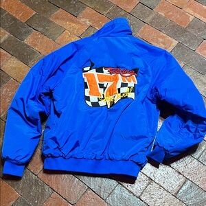 Vintage Dale McDowell #17 Blue windbreaker lined Jacket size Medium. Racing
